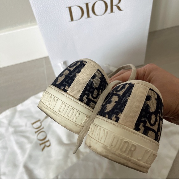 Dior Women's Blue and Cream Sneakers - Picture 3 of 8